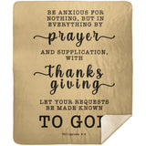 Typography Premium Sherpa Mink Blanket - Let Your Request Be Made Known To God ~Philippians 4:6~