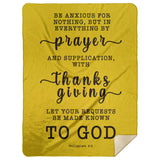 Typography Premium Sherpa Mink Blanket - Let Your Request Be Made Known To God ~Philippians 4:6~