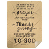 Typography Premium Sherpa Mink Blanket - Let Your Request Be Made Known To God ~Philippians 4:6~