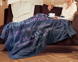 Bible Verses Premium Mink Sherpa Blanket - God Is With You ~Joshua 1:9~ Design 7