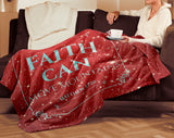 Bible Verses Premium Mink Sherpa Blanket - Faith Move Mountains ~Matthew 17:20~ Design 14