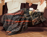 Bible Verses Premium Mink Sherpa Blanket - Prayer for Protection ~Psalm 91:9-16~ (Design: Lamp 1)