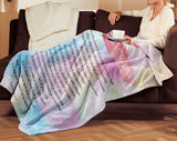 Bible Verses Premium Mink Sherpa Blanket - Prayer for Protection ~Psalm 91:1-8~ (Design: Watercolor 1)