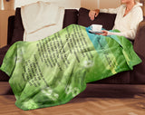 Bible Verses Premium Mink Sherpa Blanket - Prayer for Provision & Protection ~Psalm 23:1-6~ (Design: Misty 2)