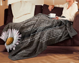 Bible Verses Premium Mink Sherpa Blanket - Prayer for Protection ~Psalm 91:9-16~ (Design: Flower Wood 1)