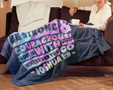 Bible Verses Premium Mink Sherpa Blanket - God Is With You ~Joshua 1:9~ Design 3