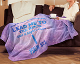 Bible Verses Premium Mink Sherpa Blanket - Lead Me To The Rock ~Psalm 61:2~ Design 1