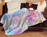Bible Verses Premium Mink Sherpa Blanket - Prayer for Protection ~Psalm 91:9-16~ (Design: Watercolour 1)