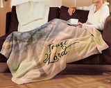 Bible Verses Premium Sherpa Mink Blanket - Trust the Lord ~Psalm 118:8~