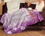 Bible Verses Premium Mink Sherpa Blanket - Prayer for Salvation ~Jonah 2:2-9~ (Design: Misty 3)