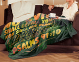 Bible Verses Premium Mink Sherpa Blanket - No Evil Shall Befall You ~Psalm 91:10~ Design 8