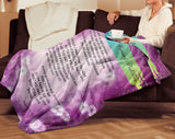 Bible Verses Premium Mink Sherpa Blanket - Prayer for Provision & Protection ~Psalm 23:1-6~ (Design: Misty 3)