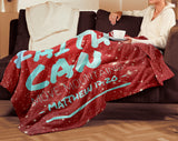Bible Verses Premium Mink Sherpa Blanket - Faith Move Mountains ~Matthew 17:20~ Design 16