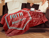 Bible Verses Premium Mink Sherpa Blanket - Faith Move Mountains ~Matthew 17:20~ Design 10