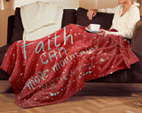 Bible Verses Premium Mink Sherpa Blanket - Faith Move Mountains ~Matthew 17:20~ Design 15