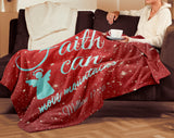 Bible Verses Premium Mink Sherpa Blanket - Faith Move Mountains ~Matthew 17:20~ Design 17