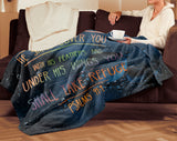 Bible Verses Premium Mink Sherpa Blanket - Take Refuge Under His Wings ~Psalm 91:4~ Design 3