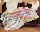 Bible Verses Premium Mink Sherpa Blanket - Prayer for Protection ~Psalm 91:9-16~ (Design: Watercolour 2)