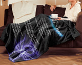 Bible Verses Premium Mink Sherpa Blanket - Lord's Prayer ~Matthew 6:9-13~ (Design: Angel 2)