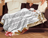 Bible Verses Premium Mink Sherpa Blanket - Prayer for Provision & Protection ~Psalm 23:1-6~ (Design: Flower Frame 2)