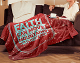 Bible Verses Premium Mink Sherpa Blanket - Faith Move Mountains ~Matthew 17:20~ Design 11
