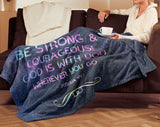 Bible Verses Premium Mink Sherpa Blanket - God Is With You ~Joshua 1:9~ Design 5