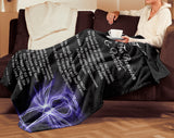 Bible Verses Premium Mink Sherpa Blanket - Prayer for Provision & Protection ~Psalm 23:1-6~ (Design: Angel 2)