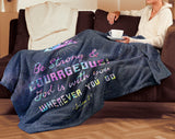 Bible Verses Premium Mink Sherpa Blanket - God Is With You ~Joshua 1:9~ Design 10