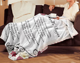 Bible Verses Premium Mink Sherpa Blanket - Lord's Prayer ~Matthew 6:9-13~ (Design: Flower Frame 1)