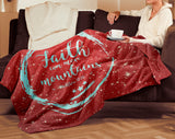 Bible Verses Premium Mink Sherpa Blanket - Faith Move Mountains ~Matthew 17:20~ Design 13