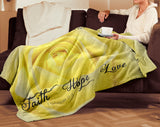 Bible Verses Premium Sherpa Mink Blanket - Faith Hope Love ~1 Corinthians 13:13~