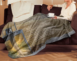 Bible Verses Premium Mink Sherpa Blanket - Prayer for Protection ~Psalm 91:1-8~ (Design: Lamp 1)