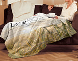 Bible Verses Premium Mink Sherpa Blanket - Love Never Loses Faith ~1 Corinthians 13:7~