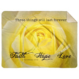 Bible Verses Premium Sherpa Mink Blanket - Faith Hope Love ~1 Corinthians 13:13~