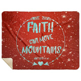 Bible Verses Premium Mink Sherpa Blanket - Faith Move Mountains ~Matthew 17:20~ Design 7