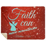 Bible Verses Premium Mink Sherpa Blanket - Faith Move Mountains ~Matthew 17:20~ Design 17