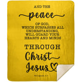 Typography Premium Sherpa Mink Blanket - Guard Your Heart Through Christ Jesus ~Philippians 4:7~