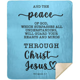 Typography Premium Sherpa Mink Blanket - Guard Your Heart Through Christ Jesus ~Philippians 4:7~