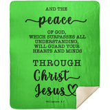 Typography Premium Sherpa Mink Blanket - Guard Your Heart Through Christ Jesus ~Philippians 4:7~