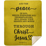 Typography Premium Sherpa Mink Blanket - Guard Your Heart Through Christ Jesus ~Philippians 4:7~