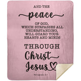 Typography Premium Sherpa Mink Blanket - Guard Your Heart Through Christ Jesus ~Philippians 4:7~