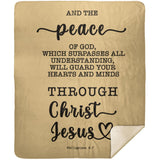 Typography Premium Sherpa Mink Blanket - Guard Your Heart Through Christ Jesus ~Philippians 4:7~