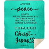Typography Premium Sherpa Mink Blanket - Guard Your Heart Through Christ Jesus ~Philippians 4:7~