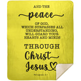 Typography Premium Sherpa Mink Blanket - Guard Your Heart Through Christ Jesus ~Philippians 4:7~