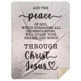 Typography Premium Sherpa Mink Blanket - Guard Your Heart Through Christ Jesus ~Philippians 4:7~