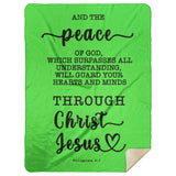 Typography Premium Sherpa Mink Blanket - Guard Your Heart Through Christ Jesus ~Philippians 4:7~