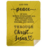 Typography Premium Sherpa Mink Blanket - Guard Your Heart Through Christ Jesus ~Philippians 4:7~