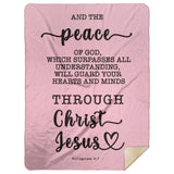 Typography Premium Sherpa Mink Blanket - Guard Your Heart Through Christ Jesus ~Philippians 4:7~