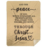 Typography Premium Sherpa Mink Blanket - Guard Your Heart Through Christ Jesus ~Philippians 4:7~