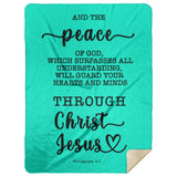 Typography Premium Sherpa Mink Blanket - Guard Your Heart Through Christ Jesus ~Philippians 4:7~